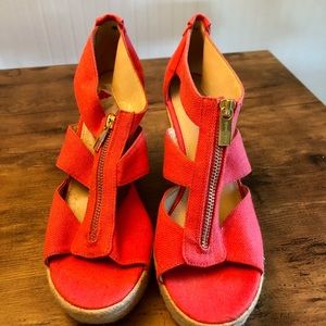 Michael kors coral wedge sandals